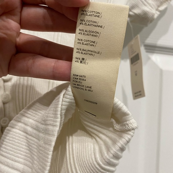 New! Women’s Anthropologie Mika Rib Knit Top Cream size medium - Picture 7 of 8